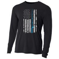 American Flag Fishing Rod Vintage fishing Cooling Performance Long Sleeve Crew