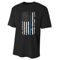 American Flag Fishing Rod Vintage fishing Performance Sprint T-Shirt