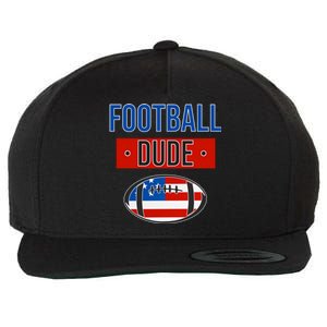 American Flag Football Gift Perfect Dude Gift Usa Dude Meaningful Gift Wool Snapback Cap