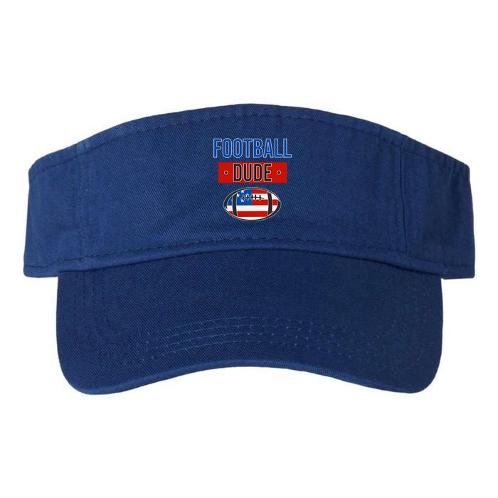 American Flag Football Gift Perfect Dude Gift Usa Dude Meaningful Gift Valucap Bio-Washed Visor