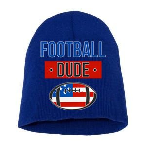 American Flag Football Gift Perfect Dude Gift Usa Dude Meaningful Gift Short Acrylic Beanie