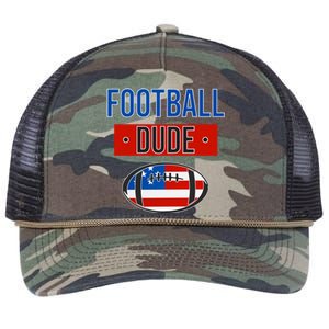 American Flag Football Gift Perfect Dude Gift Usa Dude Meaningful Gift Retro Rope Trucker Hat Cap