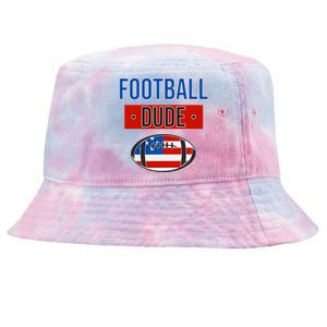 American Flag Football Gift Perfect Dude Gift Usa Dude Meaningful Gift Tie-Dyed Bucket Hat