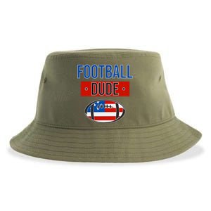 American Flag Football Gift Perfect Dude Gift Usa Dude Meaningful Gift Sustainable Bucket Hat