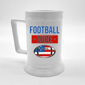 American Flag Football Gift Perfect Dude Gift Usa Dude Meaningful Gift Beer Stein