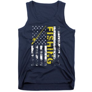 American Flag Fishing Rod USA Patriotic Hoodie Tank Top