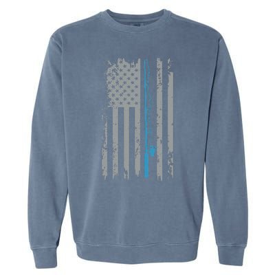 American Flag Fishing Vintage Fisherman Garment-Dyed Sweatshirt