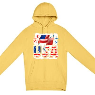 American Flag Funny Usa 4th Of July Funny Mom Mama Gift Premium Pullover Hoodie