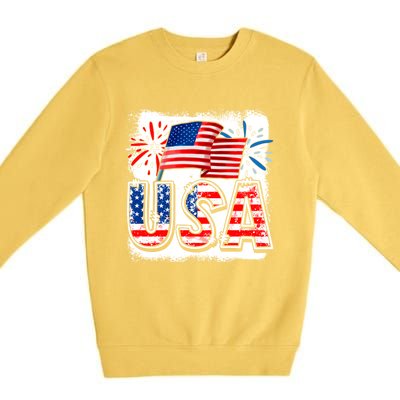 American Flag Funny Usa 4th Of July Funny Mom Mama Gift Premium Crewneck Sweatshirt