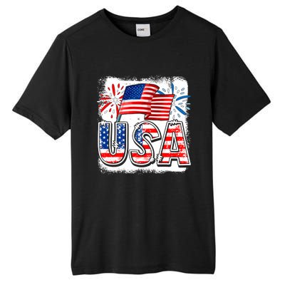 American Flag Funny Usa 4th Of July Funny Mom Mama Gift Tall Fusion ChromaSoft Performance T-Shirt