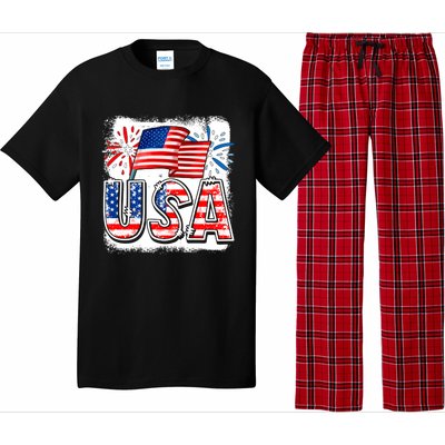 American Flag Funny Usa 4th Of July Funny Mom Mama Gift Pajama Set