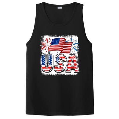 American Flag Funny Usa 4th Of July Funny Mom Mama Gift PosiCharge Competitor Tank