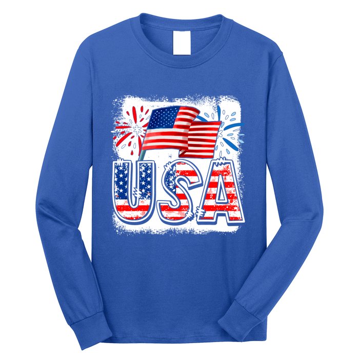 American Flag Funny Usa 4th Of July Funny Mom Mama Gift Long Sleeve Shirt