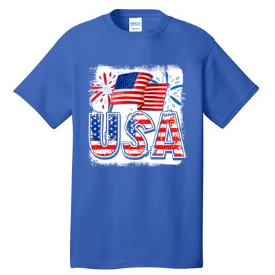 American Flag Funny Usa 4th Of July Funny Mom Mama Gift Tall T-Shirt