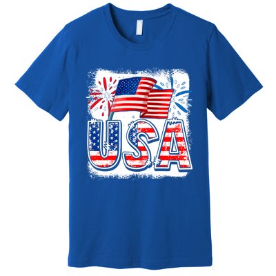 American Flag Funny Usa 4th Of July Funny Mom Mama Gift Premium T-Shirt