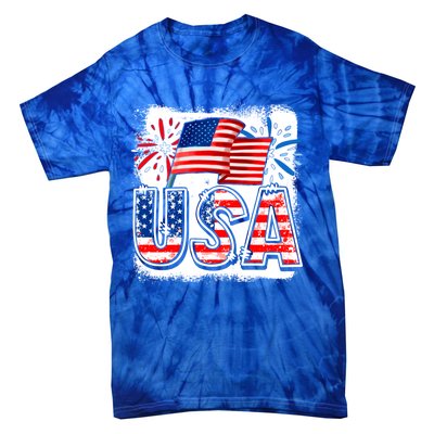 American Flag Funny Usa 4th Of July Funny Mom Mama Gift Tie-Dye T-Shirt