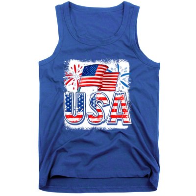 American Flag Funny Usa 4th Of July Funny Mom Mama Gift Tank Top