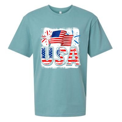 American Flag Funny Usa 4th Of July Funny Mom Mama Gift Sueded Cloud Jersey T-Shirt