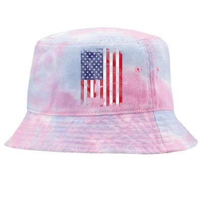 America Flag Fisherman Vintage Fishing Patriotic Angler Gift Tie-Dyed Bucket Hat