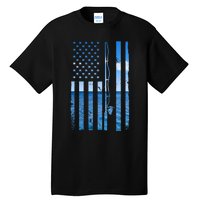 American Flag Fish Fisher Fisherman Funny Bass Fishing Usa Tall T-Shirt