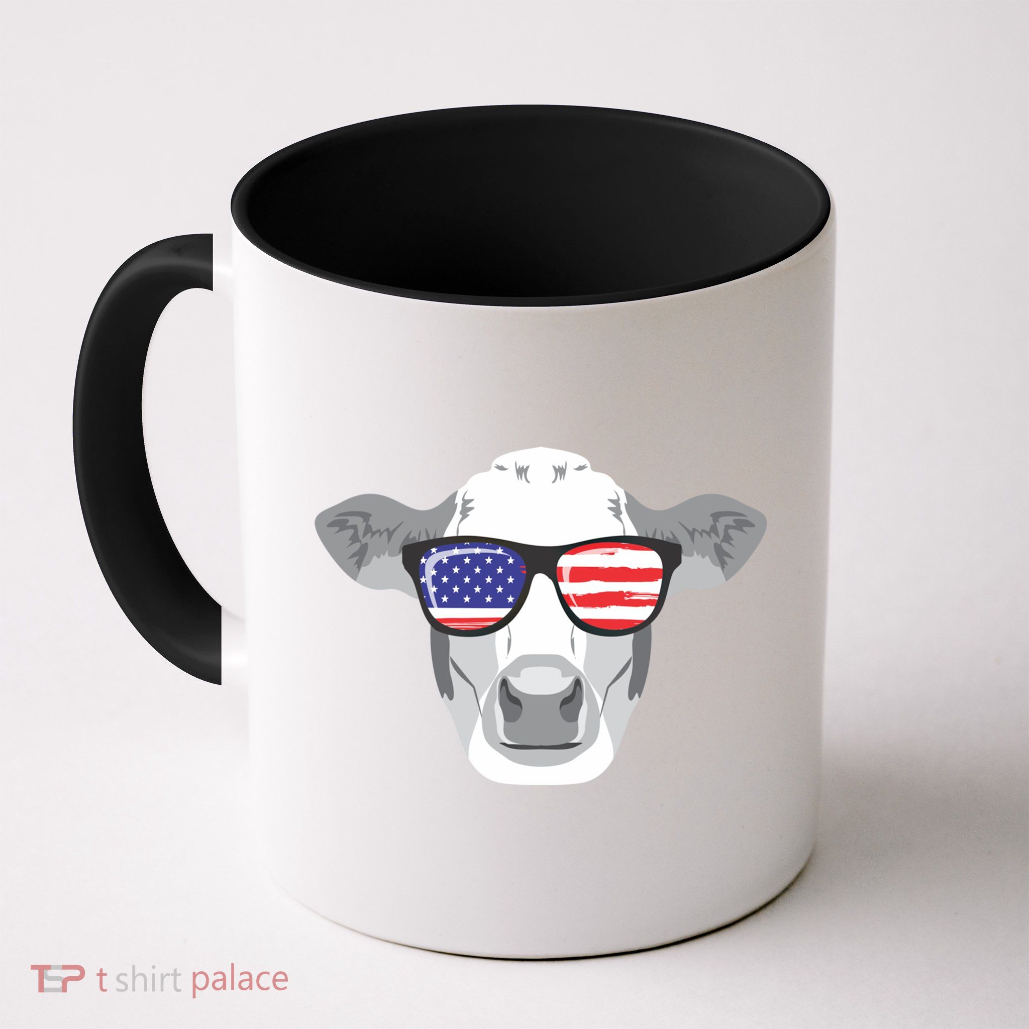 American Flag Fourth Of July Animal Cow Lover Cute Gift Mug