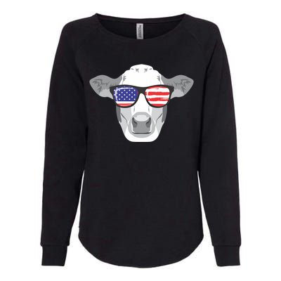 American Flag Fourth Of July Animal Cow Lover Cute Gift Womens California Wash Sweatshirt