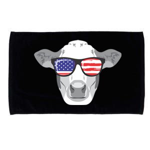 American Flag Fourth Of July Animal Cow Lover Cute Gift Microfiber Hand Towel