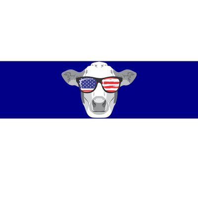 American Flag Fourth Of July Animal Cow Lover Cute Gift Bumper Sticker