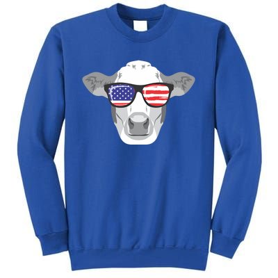 American Flag Fourth Of July Animal Cow Lover Cute Gift Tall Sweatshirt