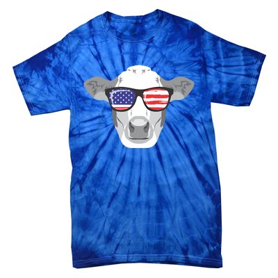 American Flag Fourth Of July Animal Cow Lover Cute Gift Tie-Dye T-Shirt