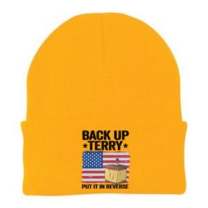 American Flag Firework Back Up Terry Put It In Reverse Terry Gift Knit Cap Winter Beanie