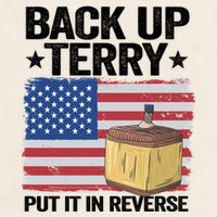 American Flag Firework Back Up Terry Put It In Reverse Terry Gift Garment-Dyed Women's Muscle Tee