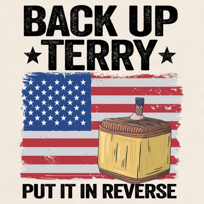 American Flag Firework Back Up Terry Put It In Reverse Terry Gift Garment-Dyed Women's Muscle Tee