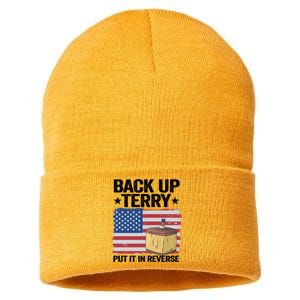 American Flag Firework Back Up Terry Put It In Reverse Terry Gift Sustainable Knit Beanie