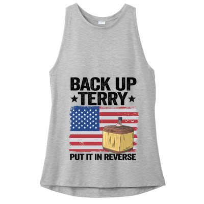 American Flag Firework Back Up Terry Put It In Reverse Terry Gift Ladies PosiCharge Tri-Blend Wicking Tank