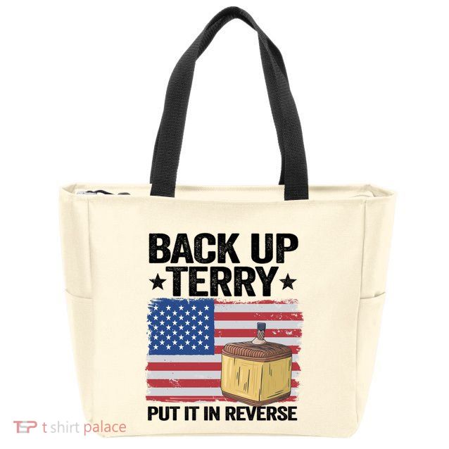 American Flag Firework Back Up Terry Put It In Reverse Terry Gift Zip Tote Bag