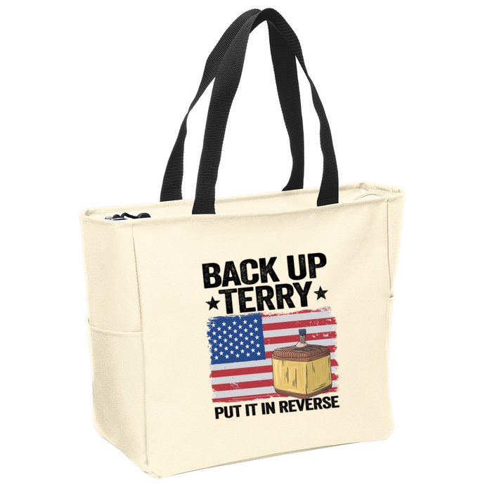 American Flag Firework Back Up Terry Put It In Reverse Terry Gift Zip Tote Bag