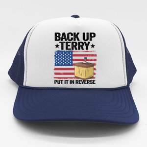 American Flag Firework Back Up Terry Put It In Reverse Terry Gift Trucker Hat