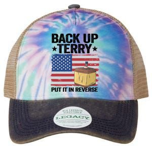 American Flag Firework Back Up Terry Put It In Reverse Terry Gift Legacy Tie Dye Trucker Hat