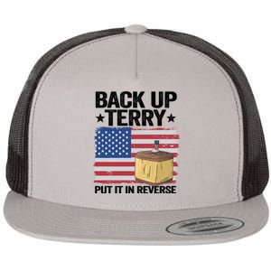 American Flag Firework Back Up Terry Put It In Reverse Terry Gift Flat Bill Trucker Hat