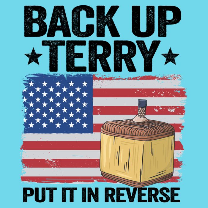 American Flag Firework Back Up Terry Put It In Reverse Terry Gift Button