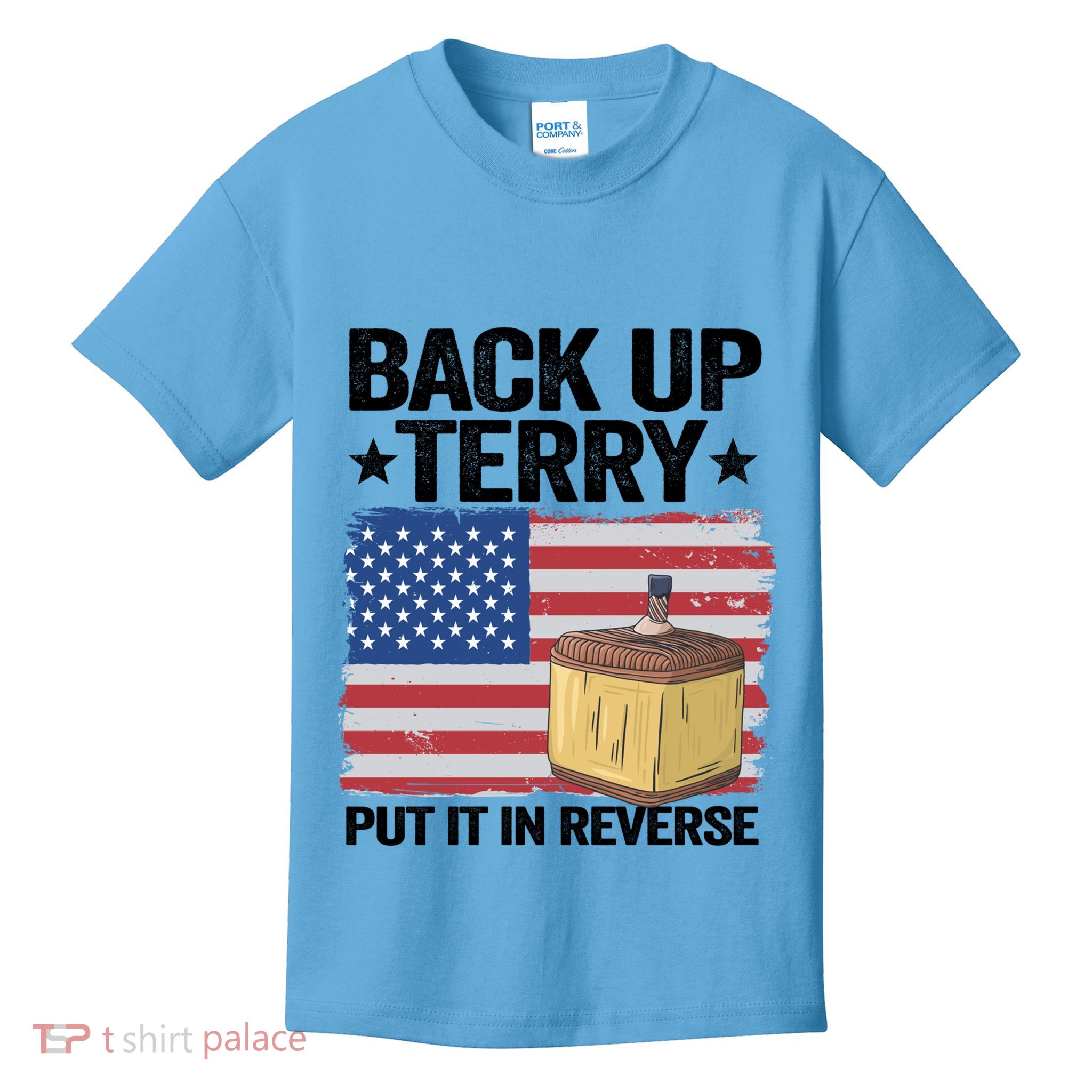 American Flag Firework Back Up Terry Put It In Reverse Terry Gift Kids T-Shirt