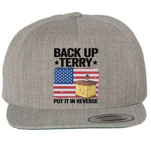 American Flag Firework Back Up Terry Put It In Reverse Terry Gift Wool Snapback Cap