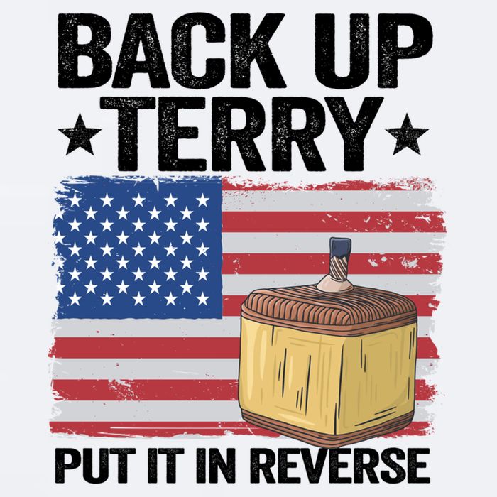 American Flag Firework Back Up Terry Put It In Reverse Terry Gift Sueded Cloud Jersey T-Shirt