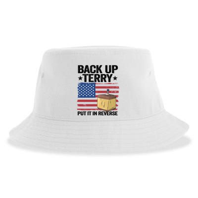 American Flag Firework Back Up Terry Put It In Reverse Terry Gift Sustainable Bucket Hat