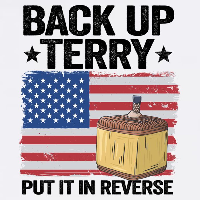 American Flag Firework Back Up Terry Put It In Reverse Terry Gift Bucket Hat