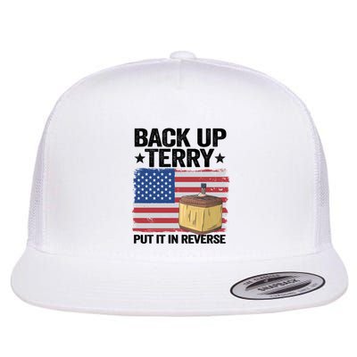 American Flag Firework Back Up Terry Put It In Reverse Terry Gift Flatbill Hat