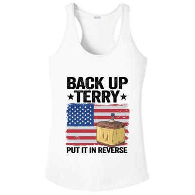 American Flag Firework Back Up Terry Put It In Reverse Terry Gift Ladies PosiCharge Competitor Racerback Tank