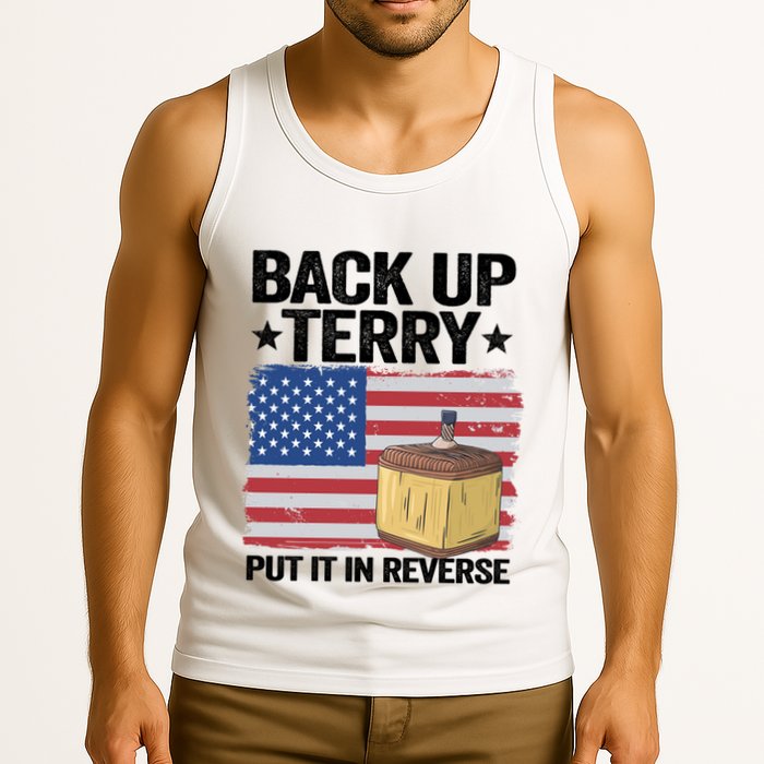 American Flag Firework Back Up Terry Put It In Reverse Terry Gift Tank Top