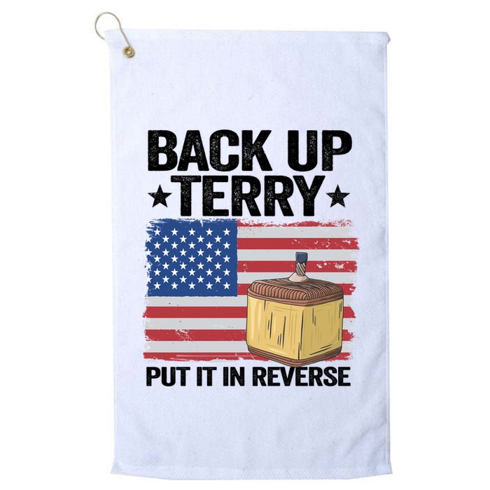 American Flag Firework Back Up Terry Put It In Reverse Terry Gift Golf Towel